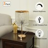Crystal Table Lamps Set of 2, Gold Lamps for nightstand