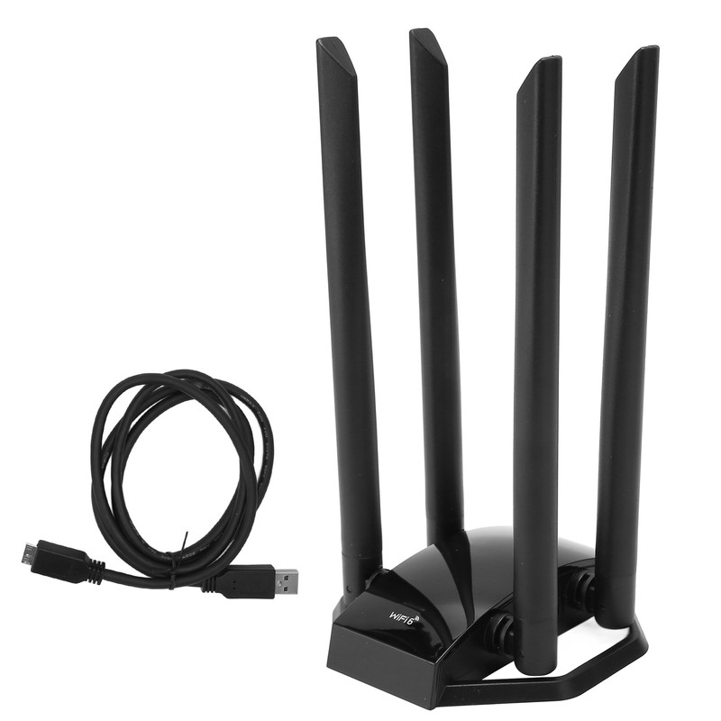 USB3.0 WiFi Adapter with 4 Antenna 2.4GHz 5GHz 1800Mbps WPA3