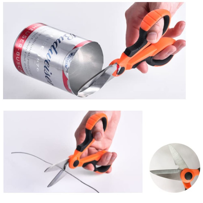2 Pcs Electrician Scissors Multi-Purpose Cutting Electrician Tools Stainless Steel