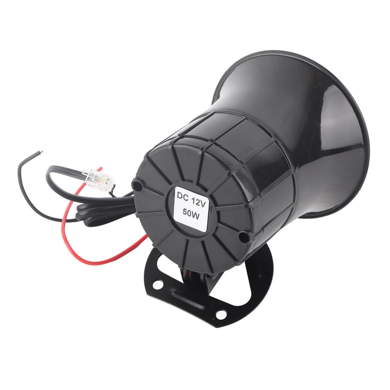 50W 120dB Car Loud Horn 6 Sounds Emergency Warning Alarm