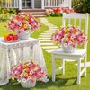 Artificial Flowers Outdoor UV Resistant Fake Silk Flowers, 12 Bundles