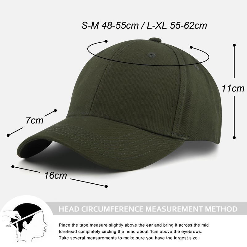 KELOYI Baseball Cap Men Women Cap Adjustable Cotton Outdoor Running