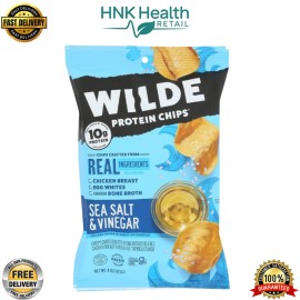 Wilde Protein Chips – Sea Salt & Vinegar | 10g Protein Per Serving | 4 oz Bag