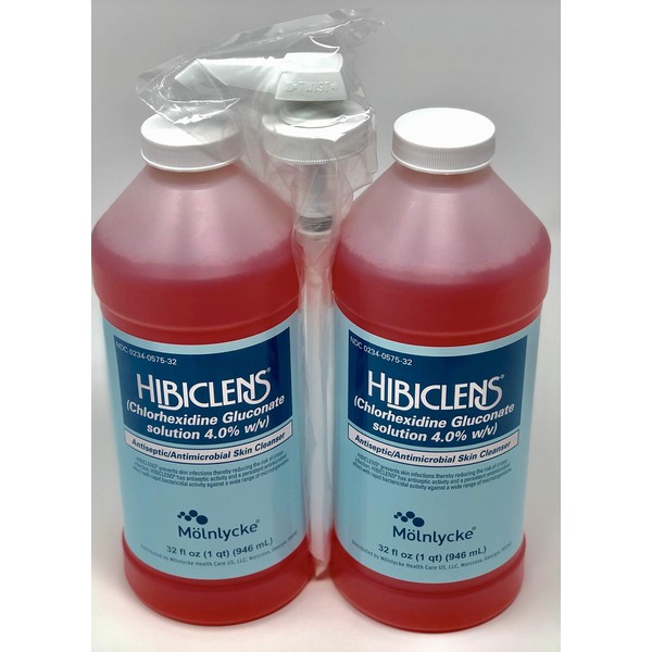 Hibiclens Antimicrobial Skin Liquid Soap,32 Fluid Ounce (Pack of 2) with Pump