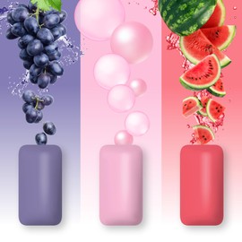 PUR Jumbo Gum | Aspartame Free Chewing Gum | 100% Xylitol | Natural Bubblegum, Grape, Watermelon Flavor, 20 Pieces (Pack of 3)