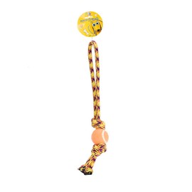 Fancy Pets Juguete de SOGA Tejida con Pelota de Tenis para Perro Mide 57 Centímetros
