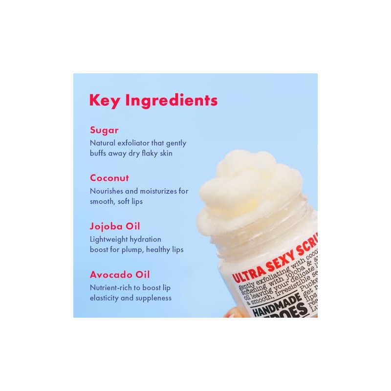 Exfoliante Labial Handmade Heroes Coconut Lip Scrub, 100 Natural Vegan,