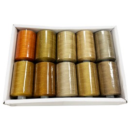 Haobase Sewing Thread Assortment Coil 10 Colors 1000 Yards Per Spool 40S/2 Polyester Thread Sewing Kit for Hand and Machine Sewing (Color08)