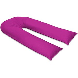 U Shaped Pillowcase Cover Pregnancy Maternity Nursing Full Body Pillowcase Cover (Fuchsia, 12FT U Pillowcase Cover Only)