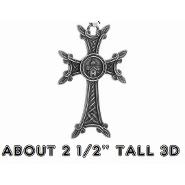 Fashion Jewelry large CELTIC AMULET CROSS KNOT IRISH Pendant 925 Sterling Silver 22" Chain Men