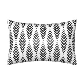 Black White Boho Imitation Silk Pillow Case for Hair and Skin Ikat Ethnic Standard Size 1 Pack Satin Pillow Cases with Zipper Super Soft Pillow Cover for Women Bed Sleeping, 20x26 Inches