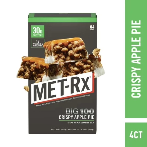MET-Rx Big 100 Colossal Protein Bars, Crispy Apple Pie Meal