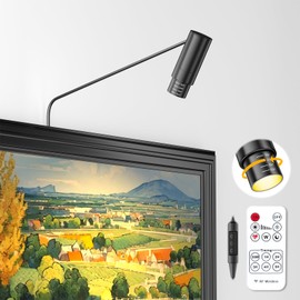 Zoomable Picture Light Spotlight,Plug in LED Picture Lights for Wall 3000K Warm Photo Frame Light with Remote Control Art Lighting for Paintings Black Mini Accent Spotlights for Gallery