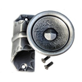 UHRIG Door Knob in Retro Look - Fixed Push Handle Button Press Made of Wrought Iron - Vintage Door Knob - Handle for Garden Gate, Entrance Door & Doors