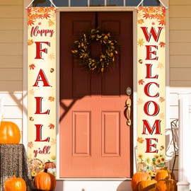 Avezano - Banner de otoño para puerta, diseño de feliz otoño, decoración de fiesta de Acción de Gracias