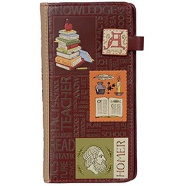 Shag Wear Women's Vegan Faux Leather Zip Wallet Literature Large (Red) (Red) SW_E_W009804, Literature Large (Red)