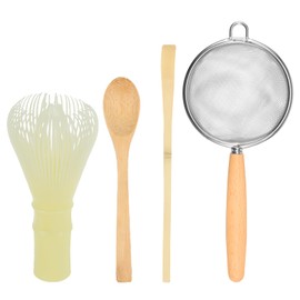 4Pcs Japanese Matcha Tea Set for Beginners Matcha Making Starter Kit with Matcha Whisk Tea Scoop Bamboo Matcha Whisk Set Resin Tea Brush