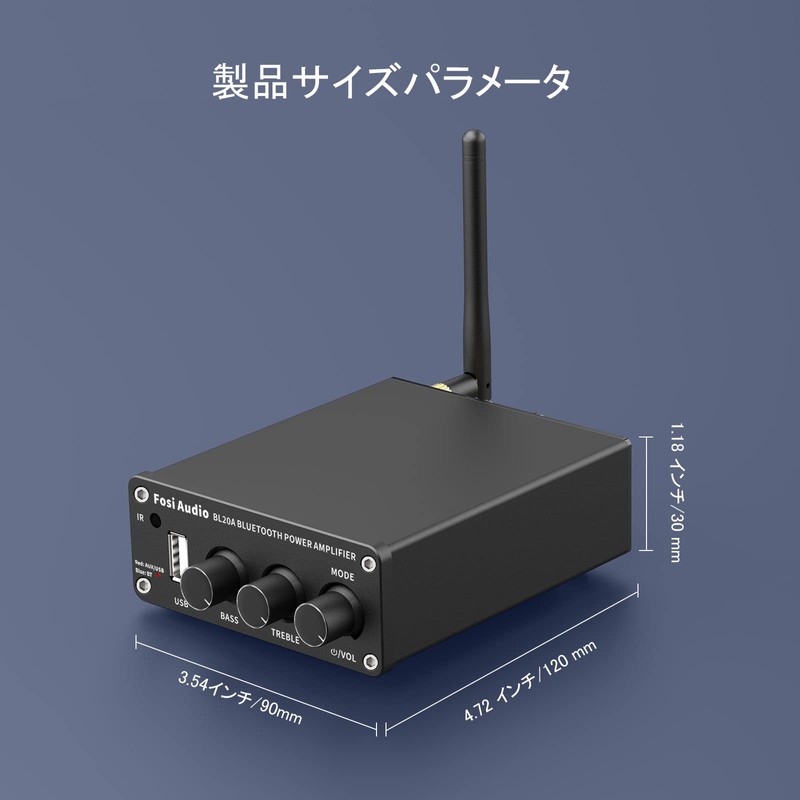 Fosi Audio BL20A Mini Bluetooth Stereo Amplifier Home 100Wx2 Hi-Fi