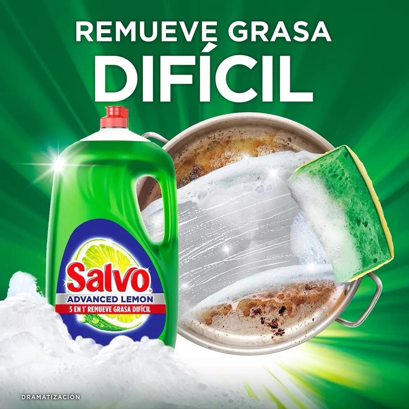 Salvo Advanced Lemon Liquid Dish Soap – 2.6 L (88
