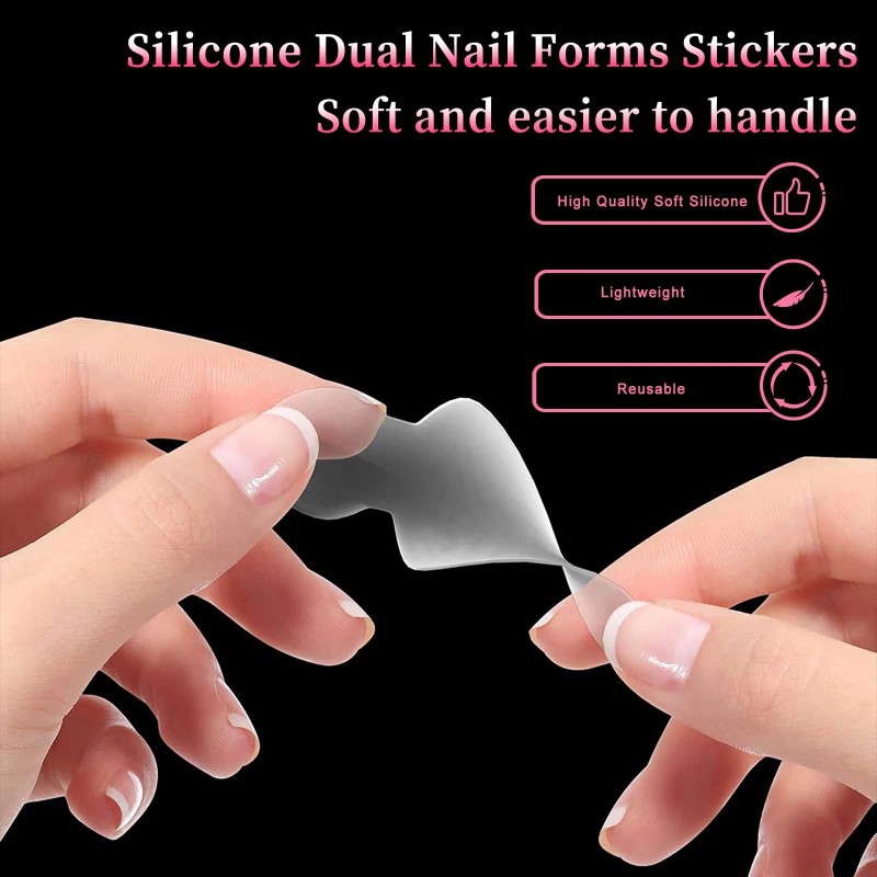 BOMOQING 288PCS Nail Dual Forms for French Nails, Dual Nail