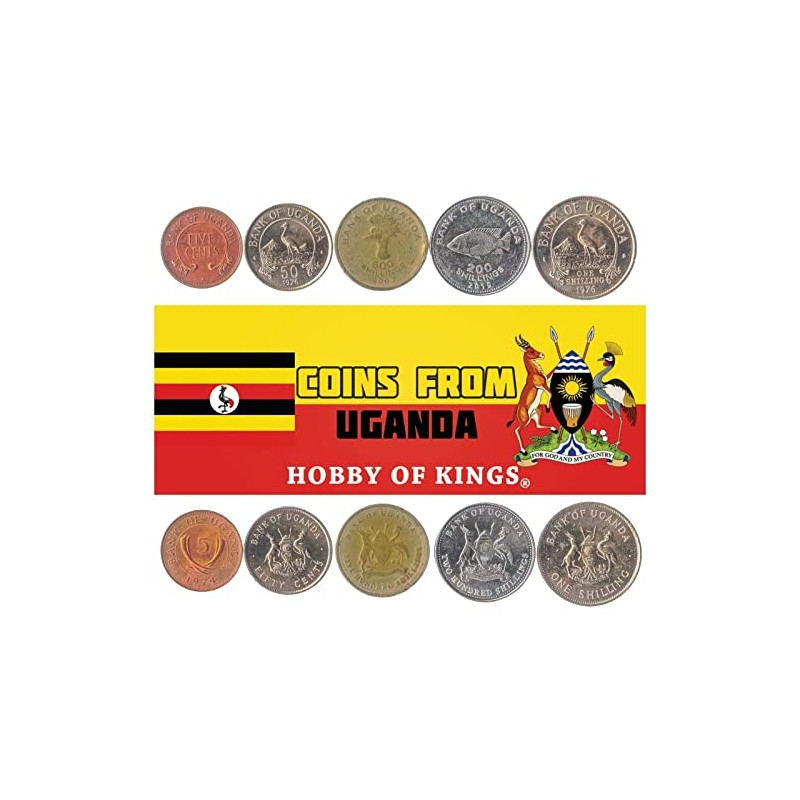 Collection of 5 Coins Uganda | Cents | Shillings |