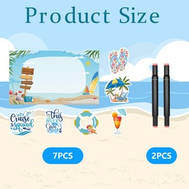 Family Cruise Door Magnets Decorations - 7 Pcs Cruise Decorations Squad Magnet Stickers Pen Cruise Essentials Decor For Cabin Door Signs Fridge Refrigerator Carnival Summer Party Supplies