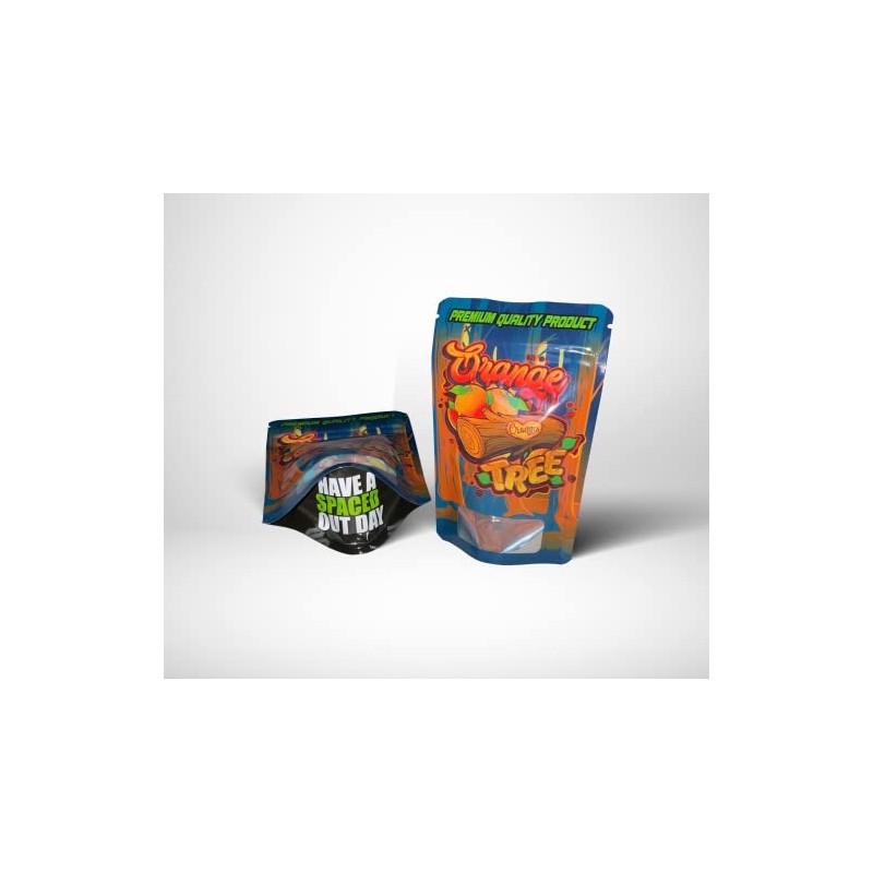 Orange tree mylar bags 3.5g smell proof packaging x25