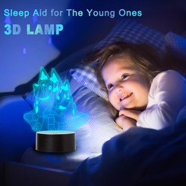LED Bluey Color Changing USB Night Light for Kids Sleep