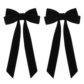 2PCS Velvet Hair Bows Black Hair Ribbon Clips Big Fall Alligator Clips Hair Accessories for Women Girls Toddlers Kids Baby