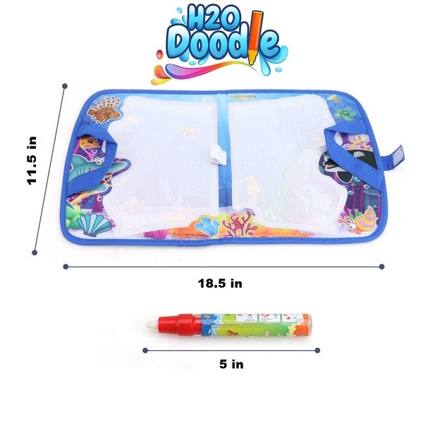 H2o Doodle Water Doodle Mat-Aqua Magic Mat-Doodle Board for Road Trip Activities for Kids-Water Drawing Mat-Aqua Mat for Color Wonder(Sea Life T)