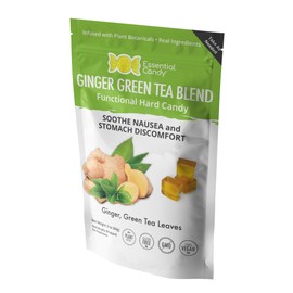 Ginger Green Tea Blend Functional Hard Candy | Nausea, Stomach Discomfort | Organic Ginger, Green Tea Leaves | Gluten-Free, Non-GMO, Vegan - 24 Count (Pack of 1)
