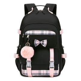 Hey Yoo Cute School Backpack for Girls Backpack for School Bag Bookbag Teen Girl Backpacks for Girls Teens (Black)