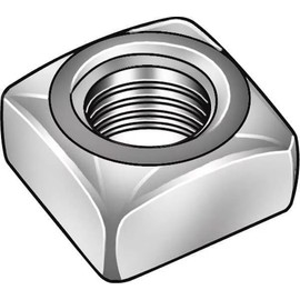 1/2"-13 Low Carbon Steel Plain Finish Square Nut - Regular, 50 pk.