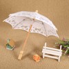 Cotton Lace Folding Parasol and Hand Fan Set for Wedding