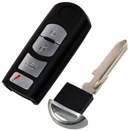 HQRP - Carcasa para llave a distancia sin llave con 4 botones compatibles con Mazda 6 / MX-5 Miata 2009 2010 2011 2012 2013 2014 2015 2016