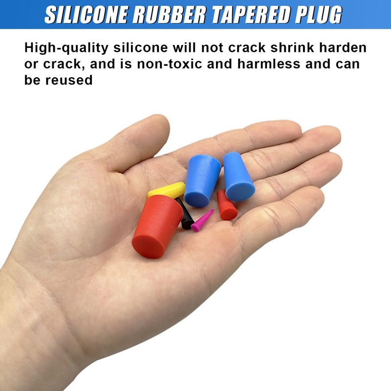 DUSCOKE 42PCS Silicone Tapered Plugs Assortment Kit, 8 Sizes High-Temp