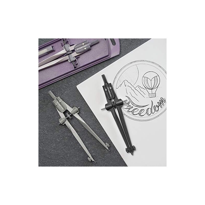 Faber-Castell Stream Quick Set Brújula - Piedra Negra, 174530
