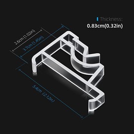 KarDoL 12pcs Blind Valance Clips, Window Blind Clips 2 Inch Clear Plastic Hidden Channel Valance Replacement Clips for The Valance with a Groove in The Back, Horizontal Wood Blinds Accessories Parts