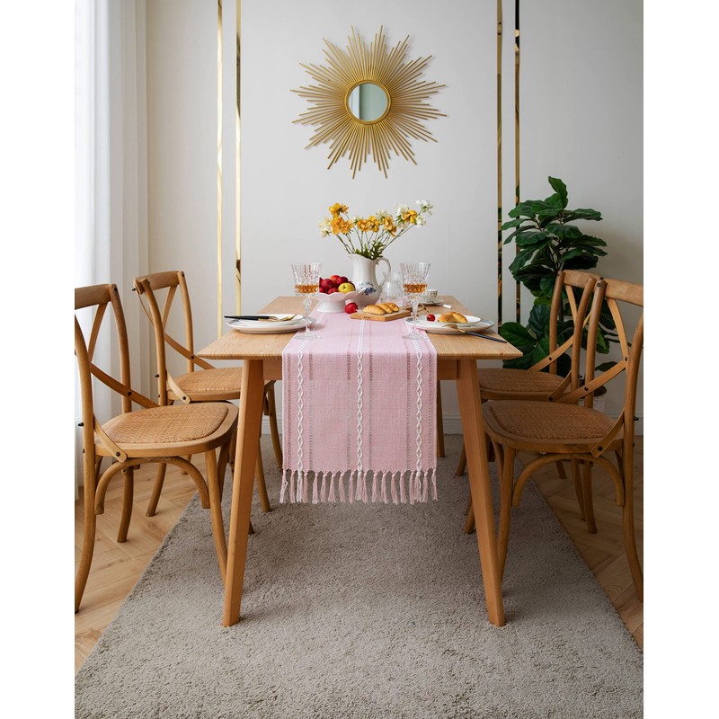ZeeMart Farmhouse Table Runner, Rustic Table Runners 90 Inches Long,