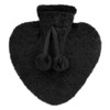 Heart Shaped Hot Water Bottle & Plush Cover 800ml Black