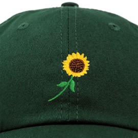 DALIX Sunflower Hat Womens Floral Baseball Cap in Dark Green