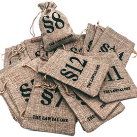 LAWYAL ONE The Paragraph Advent Calendar for Filling, 24 Bags, Legal Anticipation of Christmas, DIY Calendar, Law Firm, Gift, Fabric Bag, 10.5 x 15 cm