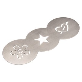 Xavax Stainless Steel Decorating Stencil for Cappuccinos, Set of 3, Silver