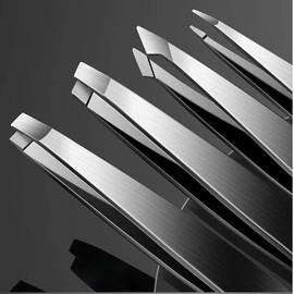 4pcs Set Professional Tweezers Set Perfect for Hair Removal & Splinter (Stainless Steel)
