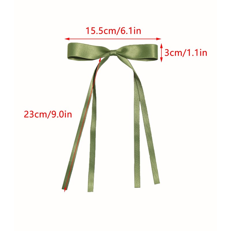LFOUVRE 4pcs Hair Clips for Women Tassel Ribbon Bowknot with