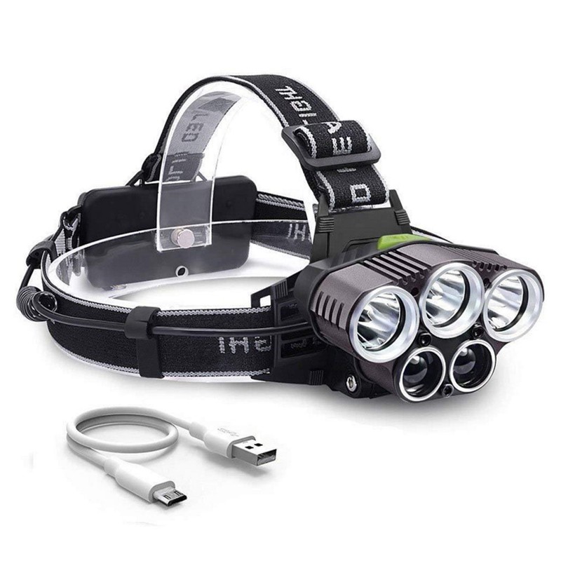 Rechargeable LED Headlamp Adjustable Angle Head Flashlight Bike Light Fishing