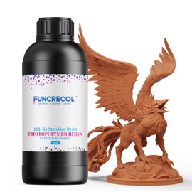 FUNCRECOL 3D Printer Resin,1kg Fast Curing Standard 3D Resin for LCD DLP MSLA Resin 3D Printers, 405nm UV Light Curing 3D Printing Liquid Photopolymer Resin, Low Shrinkage, High Precision, Red Wax