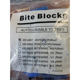 Plasdent xray bite blocks anterior XR-0861 blue 25pcs/bag