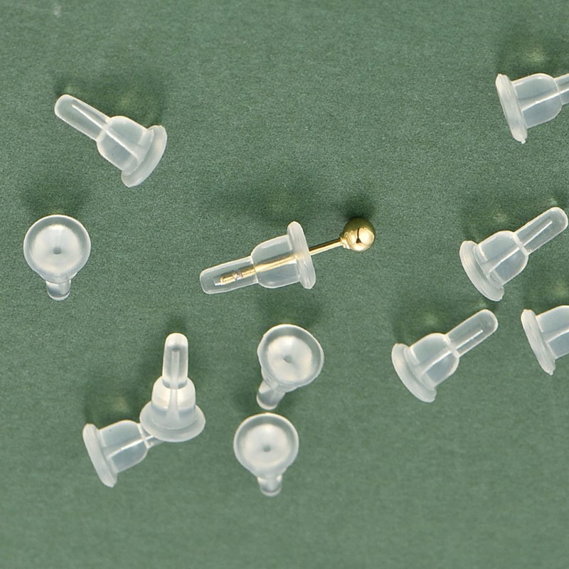50pcs Silicone Earring Backs, Full-Cover Clear Earring Backs, Dust-Proof, Hypoallergenic
