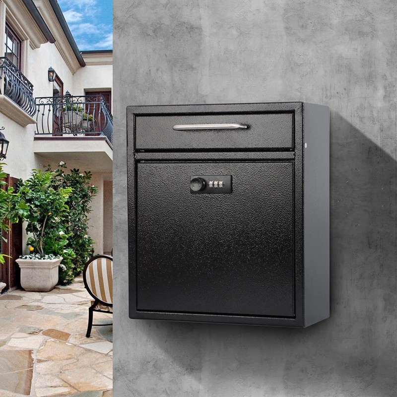 KYODOLED Steel Combination Lock Mail Boxes Outdoor,Locking Wall Mount Mailbox,Security